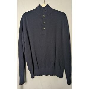Banana Republic Merino Wool Navy Men's Ribbed Sweater Lightweight L (644)